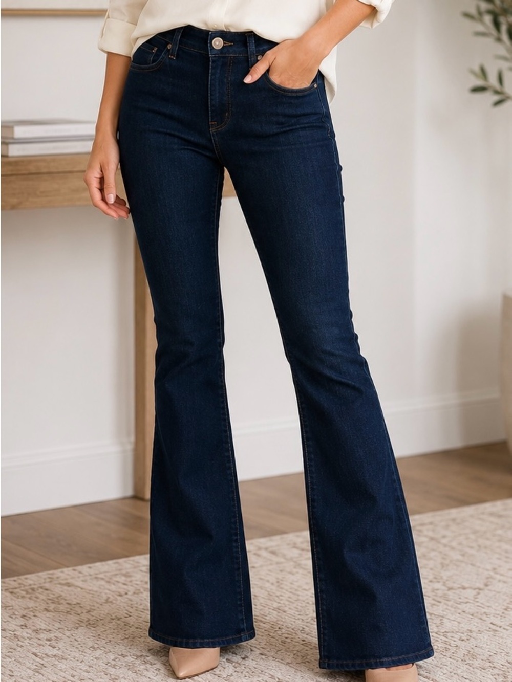 Suzy Radcliffe Jeans Size 26 Dark Wash Bootcut Flare Stretch Denim